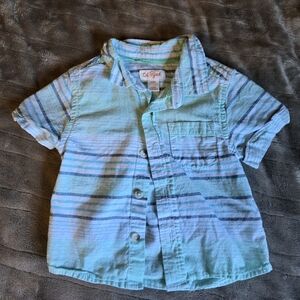3/$10 Cat & Jack Kids Aqua Striped Button Down Shirt